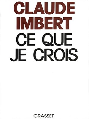 cover image of Ce que je crois
